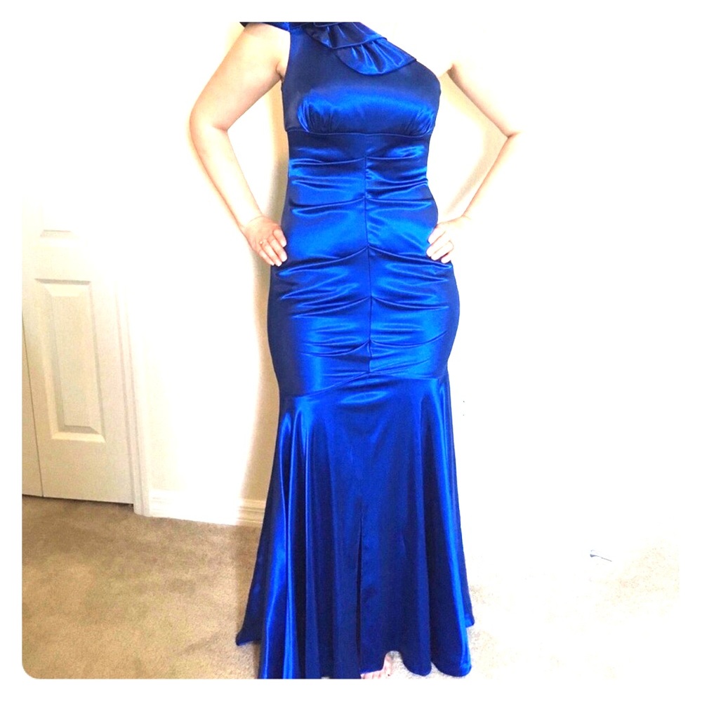 Royal blue mermaid evening gown